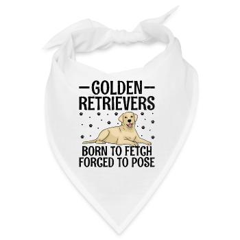 Golden Retriever, die zum Apportieren geboren wurden, gezwungen, GR zu posieren - Bandana - Weiß - Vorne