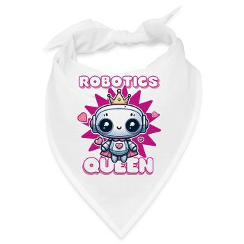 Robotik-Königin Ingenieur Ingenieurwesen Lustiger Roboter - Bandana - Weiß - Vorne