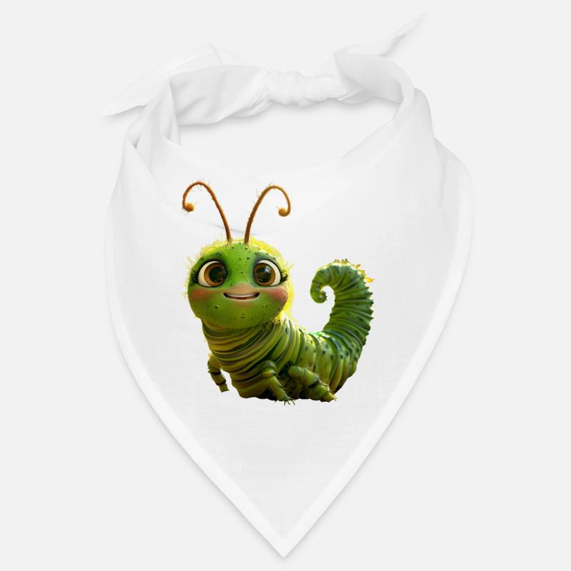 Chenille Drôle Larve Cadeau Mignon Chenille Verte Bandana