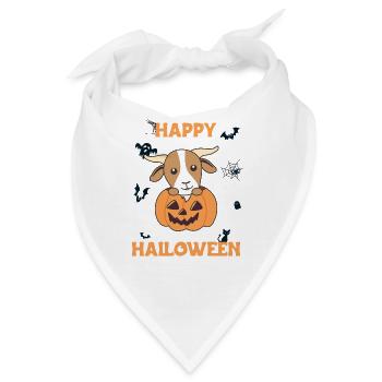 Ziege in Kürbis süße Ziegen Happy Halloween - Bandana - Weiß - Vorne