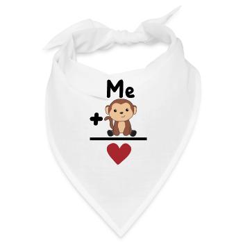 Lieblingstier Affe Liebe Herz Affen - Bandana - Weiß - Vorne