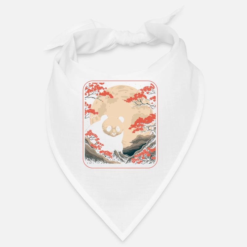 Panda géant Panda Ours Japon Cerisier Fleur Lune Bandana
