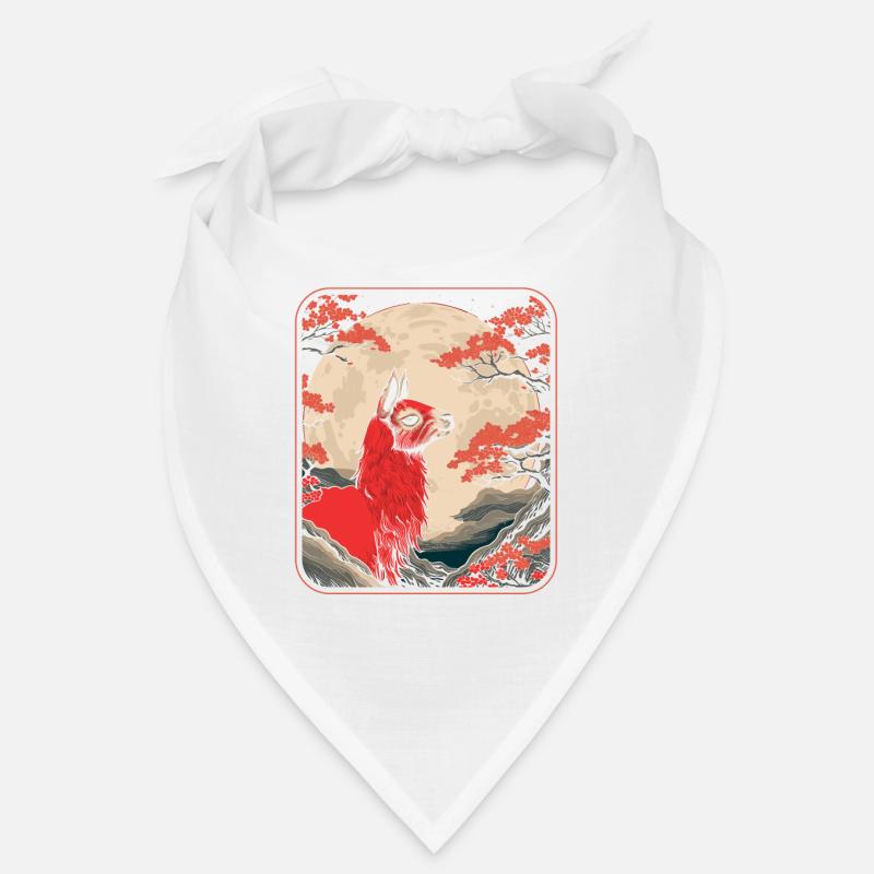 Lama Llama Japan Cherry Blossom Moon Bandana
