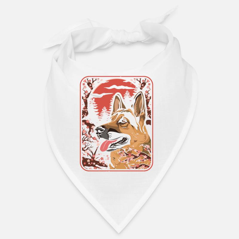 German Shepherd Japan Cherry Blossom Moon Bandana