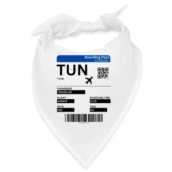 Tunis Boarding Pass Urlaub Tunesien Idee - Bandana - Weiß - Vorne