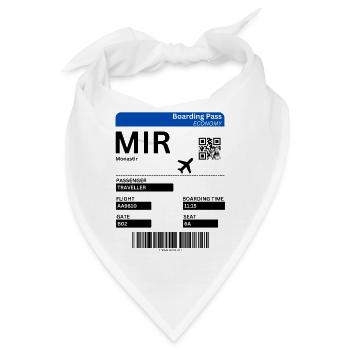 Monastir Boarding Pass Urlaub Tunesien Idee - Bandana - Weiß - Vorne