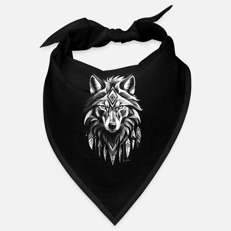 Native American Geometric Wolf Bandana
