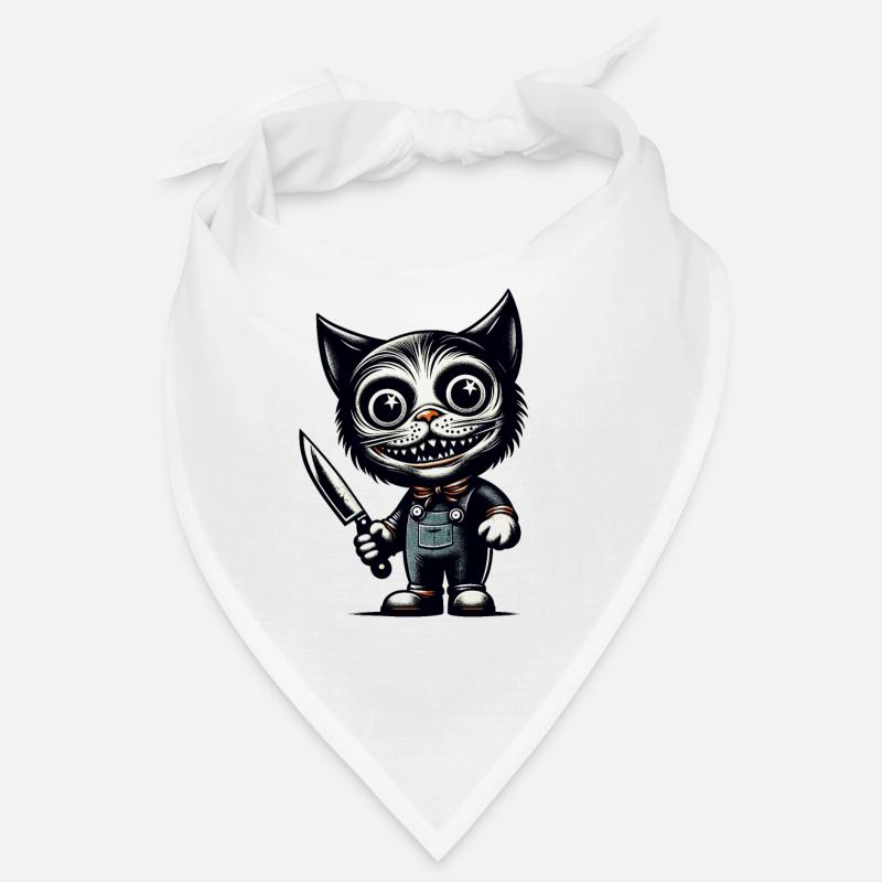 Chat effrayant Psycho Pet Décoration d’Halloween Bandana