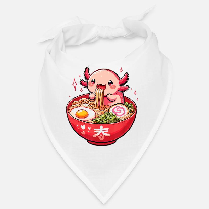 Cute Axolotl Ramen - Bandana - Weiß