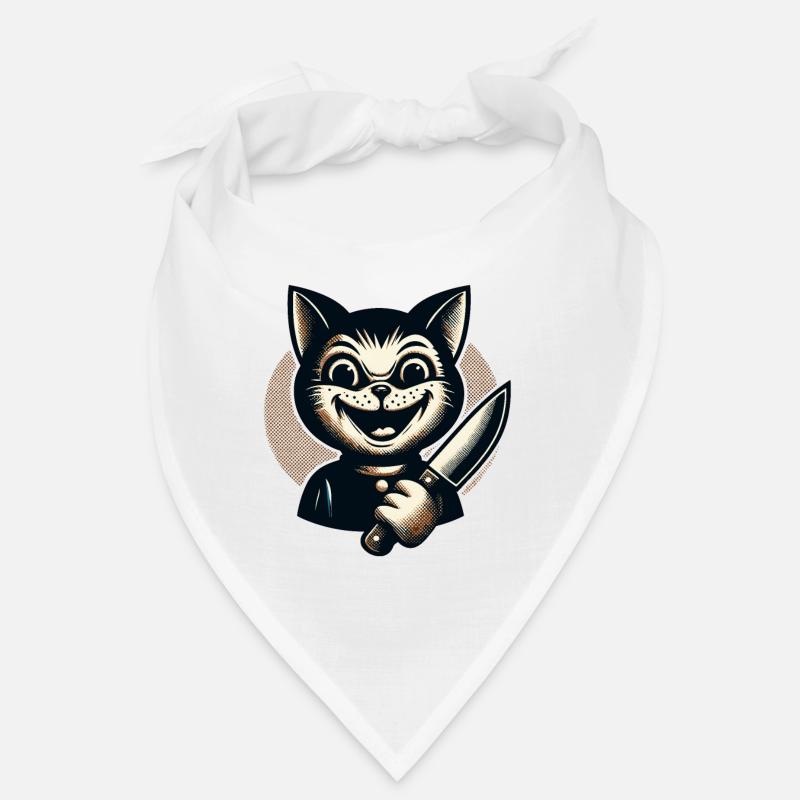 Chat effrayant Psycho Pet Décoration d’Halloween Bandana