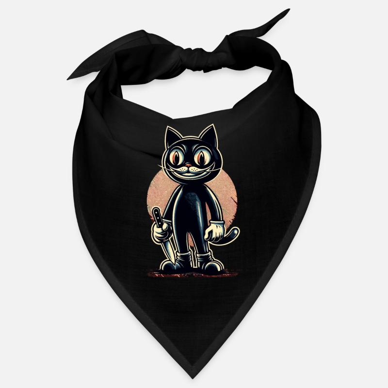 Chat effrayant Psycho Pet Décoration d’Halloween Bandana