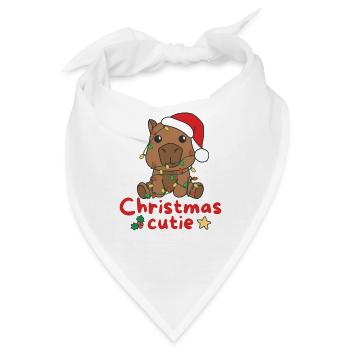 Capybara Weihnachten Capybaras Christmas Cutie - Bandana - Weiß - Vorne