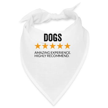 5 Sterne Bewertung Hunde Lustig - Bandana - Weiß - Vorne