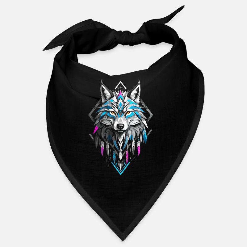 Loup géométrique coloré Bandana