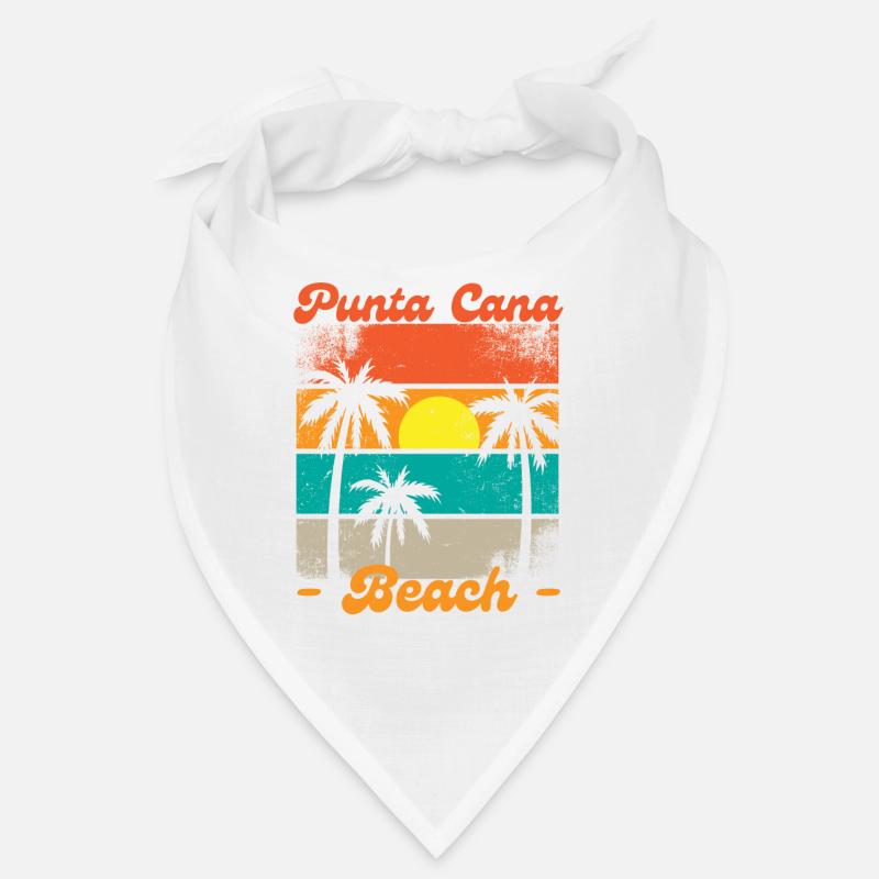 Retro sunset palm trees punta cana beach Bandana