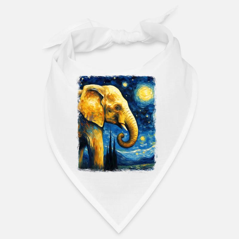 Elefant Tier Sternennacht Gemälde Bandana
