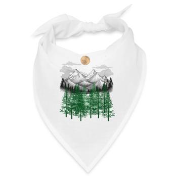 Gebirge Wald Natur Berge Fichten Baum - Bandana - Weiß - Vorne