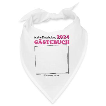 Meine Einschulung 2024 Gästebuch - Mädchen - Bandana - Weiß - Vorne