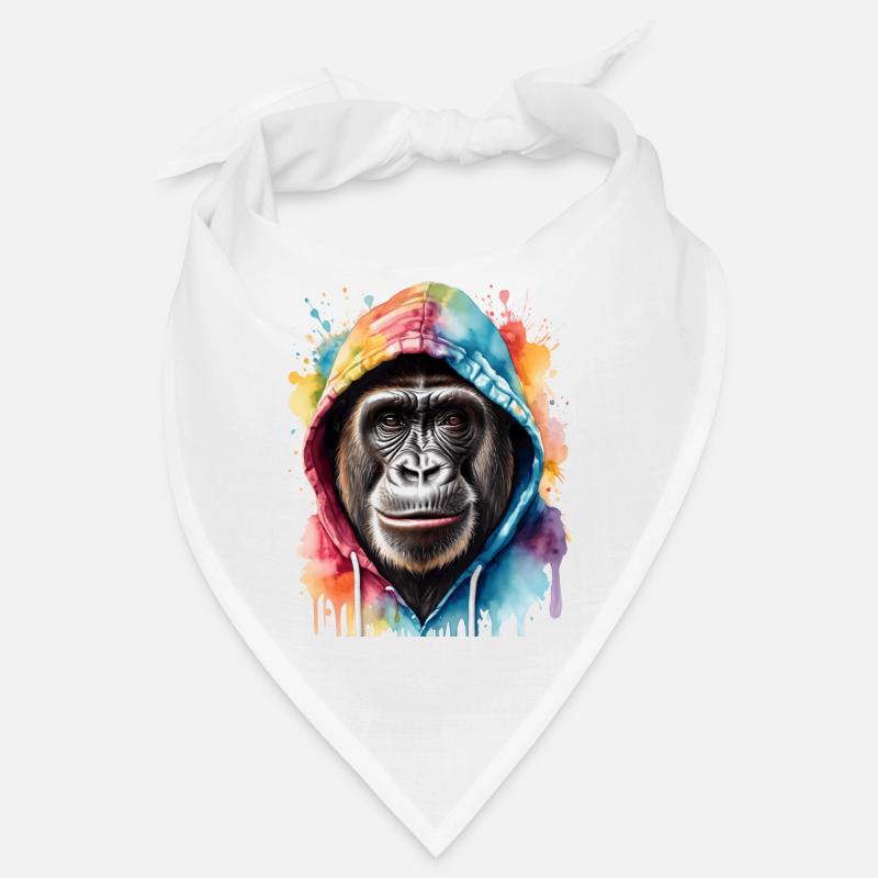 Gorille Sweat à capuche Singe Imprimé Coloré Animal Design Bandana