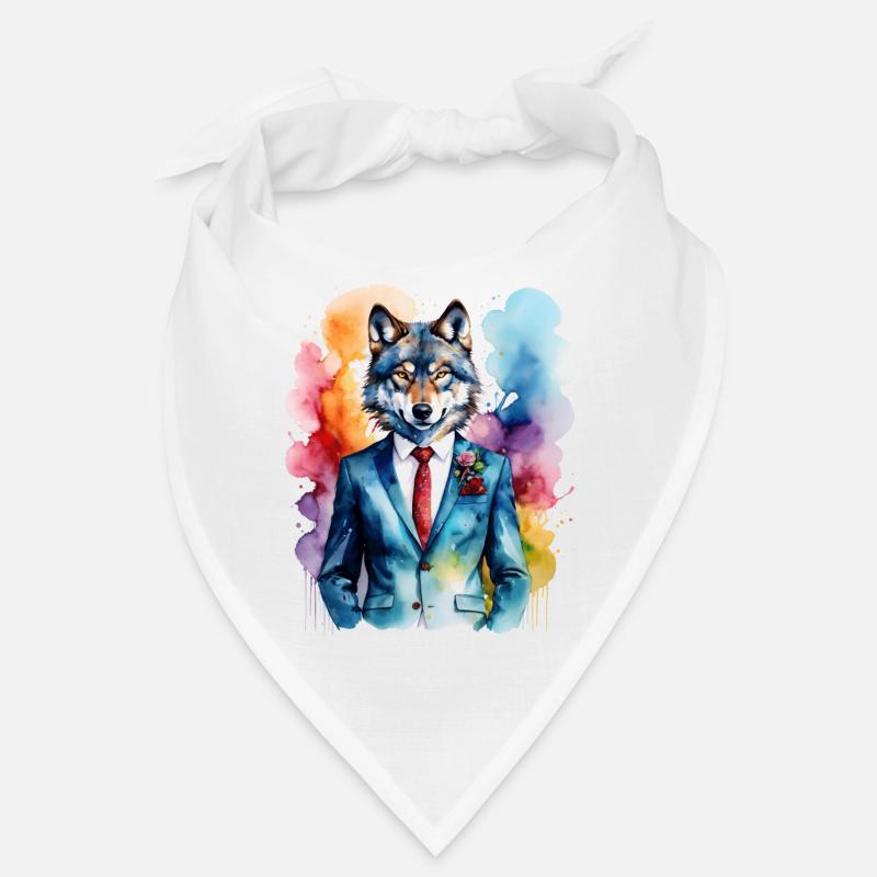 Costume de loup Imprimé coloré de conception d’animaux Bandana