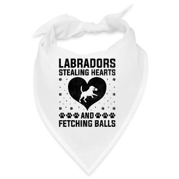 Labradore Stehlen Herzen Und Apportieren Bälle Lab R - Bandana - Weiß - Vorne