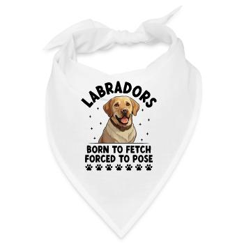 Labradore, die zum Apportieren geboren wurden, gezwungen, zu posieren Labrador re - Bandana - Weiß - Vorne