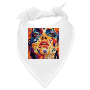 Psychodelisches Gesicht bunt - Bandana - Weiß - Vorne
