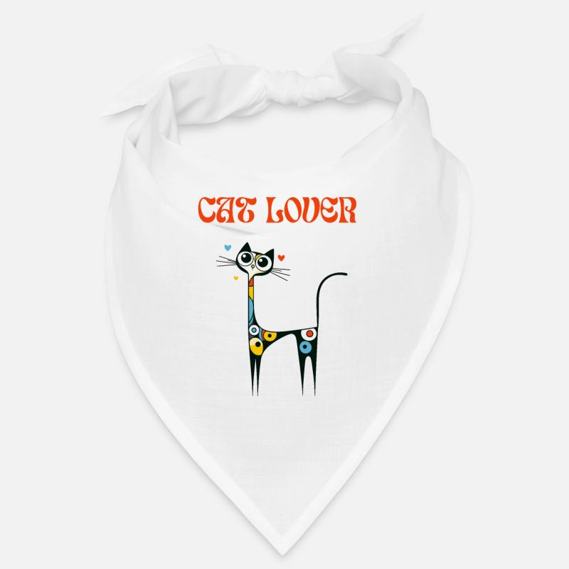 Cat Lover Cat Miró Art Paint Cat Lady Funny Bandana