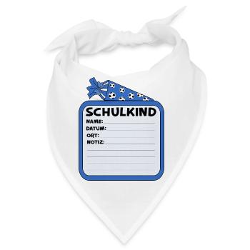 Schulkind Namensschild Fußball - Bandana - Weiß - Vorne