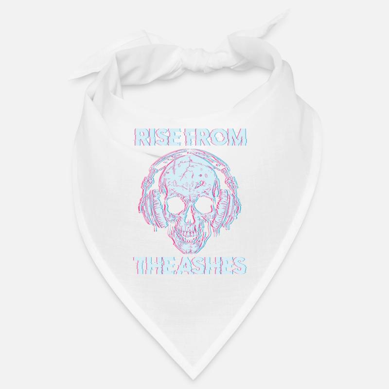 Techno Raver Schädel - Bandana - Weiß