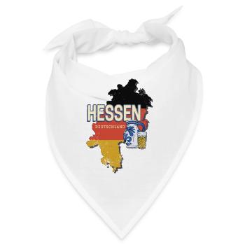 Hessen Deutschland Bundesland Landkarte Souvenir - Bandana - Weiß - Vorne