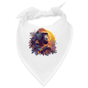 Baboon Paviane Pavian - Bandana - Weiß - Vorne