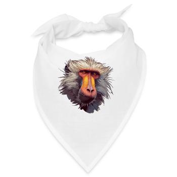 Baboon Paviane Pavian - Bandana - Weiß - Vorne