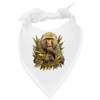 Baboon Paviane Pavian - Bandana - Weiß - Vorne