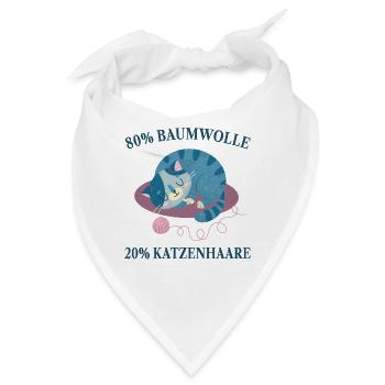 Katzen Katzenhaare Katzenliebhaber - Bandana - Weiß - Vorne