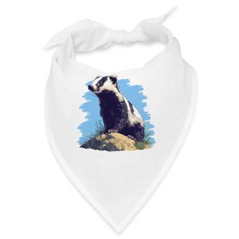 Badger Dachse Dachs - Bandana - Weiß - Vorne