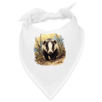 Badger Dachse Dachs - Bandana - Weiß - Vorne