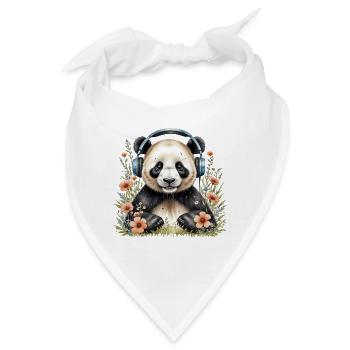 Pandas und Musik - Bandana - Weiß - Vorne