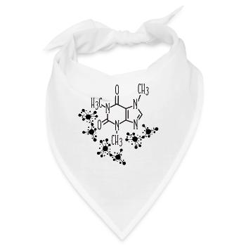 Koffein Molekül Design - Bandana - Weiß - Vorne
