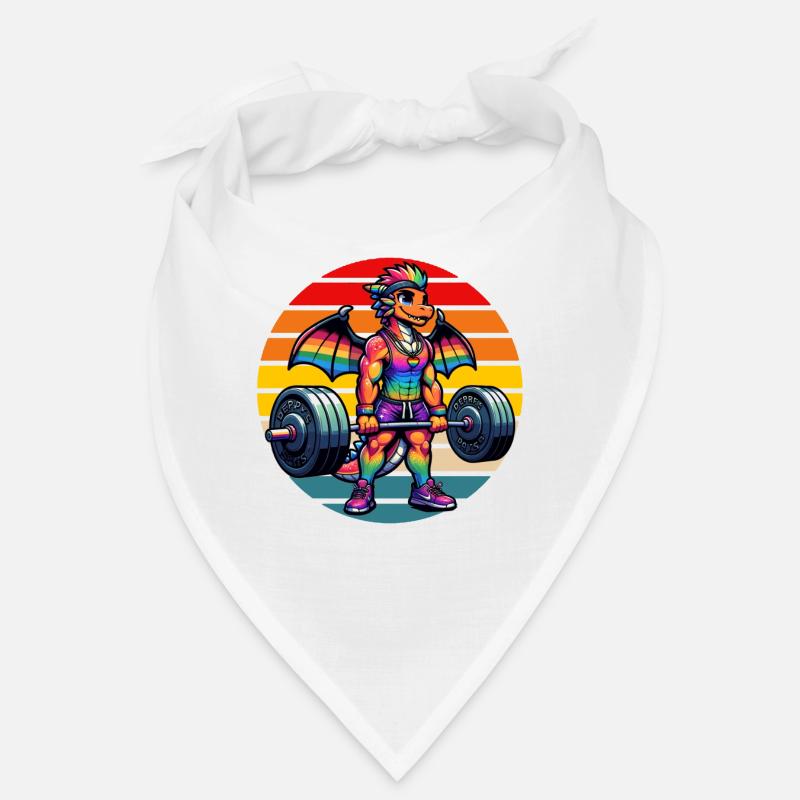 Strong Muscular Rainbow Dragon Lifting Bandana