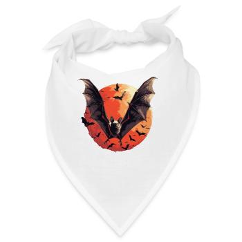 Bat Fledermäuse Fledermaus - Bandana - Weiß - Vorne