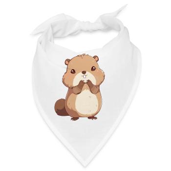 Beaver Biber - Bandana - Weiß - Vorne