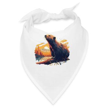 Beaver Biber - Bandana - Weiß - Vorne