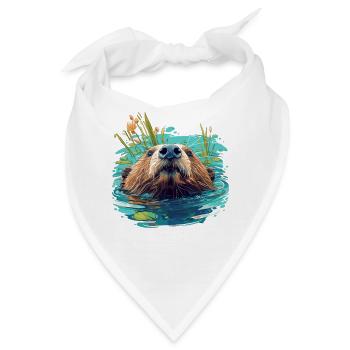 Beaver Biber - Bandana - Weiß - Vorne