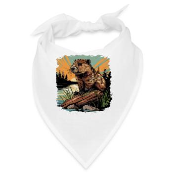 Beaver Biber - Bandana - Weiß - Vorne