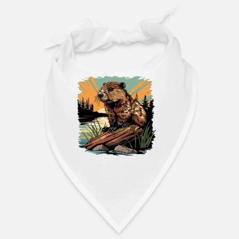 Beaver Biber Bandana