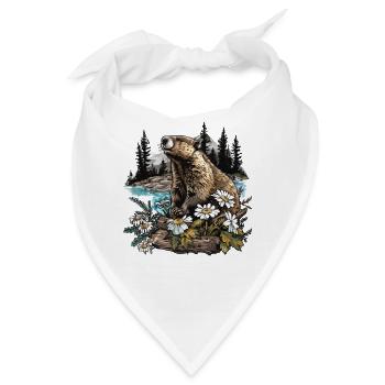 Beaver Biber - Bandana - Weiß - Vorne