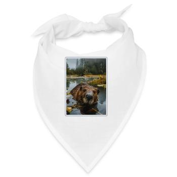 Beaver Biber - Bandana - Weiß - Vorne