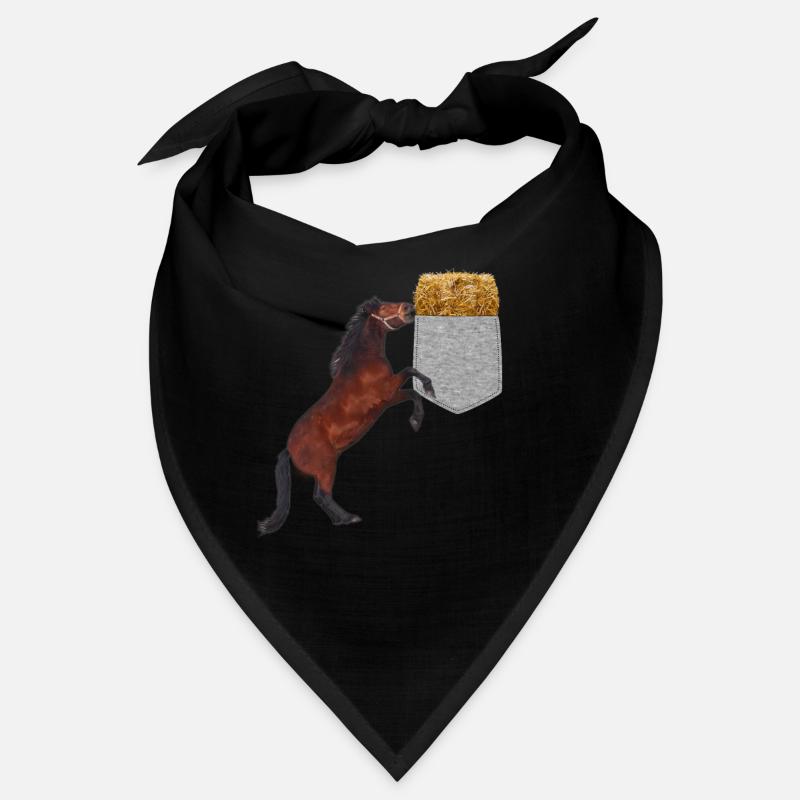Pferd, das Nach Heu In Ihrer Falschen Tasche Greift Lustig Bandana