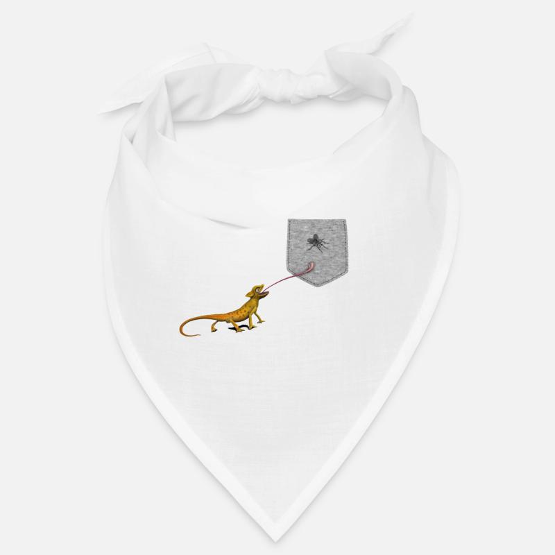 Lizard Tongue Reaching For Fly In Fake Pocket Fun Bandana